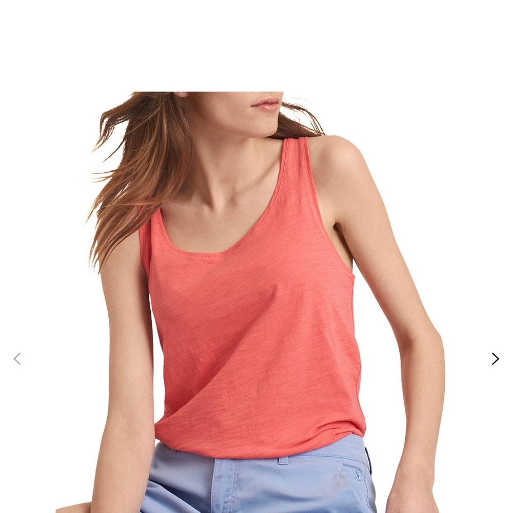 Joules Coral Sleeveless Tank Top Scoop Neck Cotton NWT Size 2
